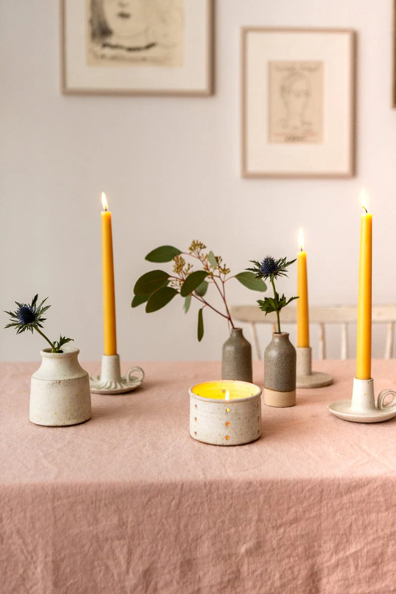 Handmade Stoneware Tea Light Holder - Image 3