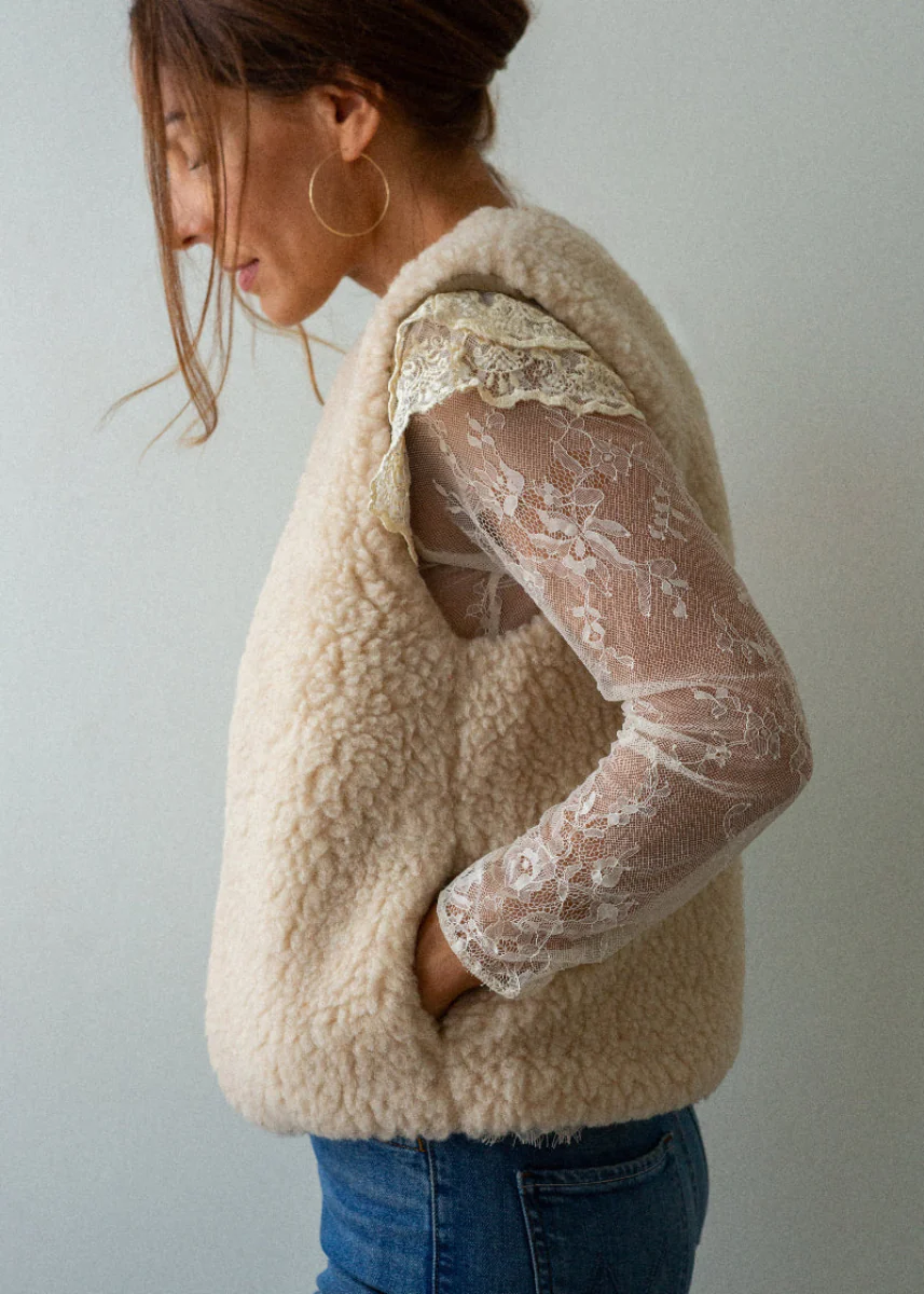 Merino Gilet - Cream - Image 5